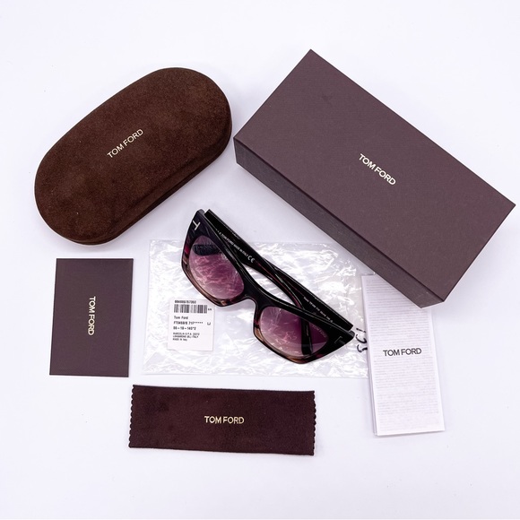 NEW TOM FORD KASIA TF459 71F WOMEN’S CAT EYE SUNGLASSES FT0459/S BURGUNDY - Picture 10 of 10